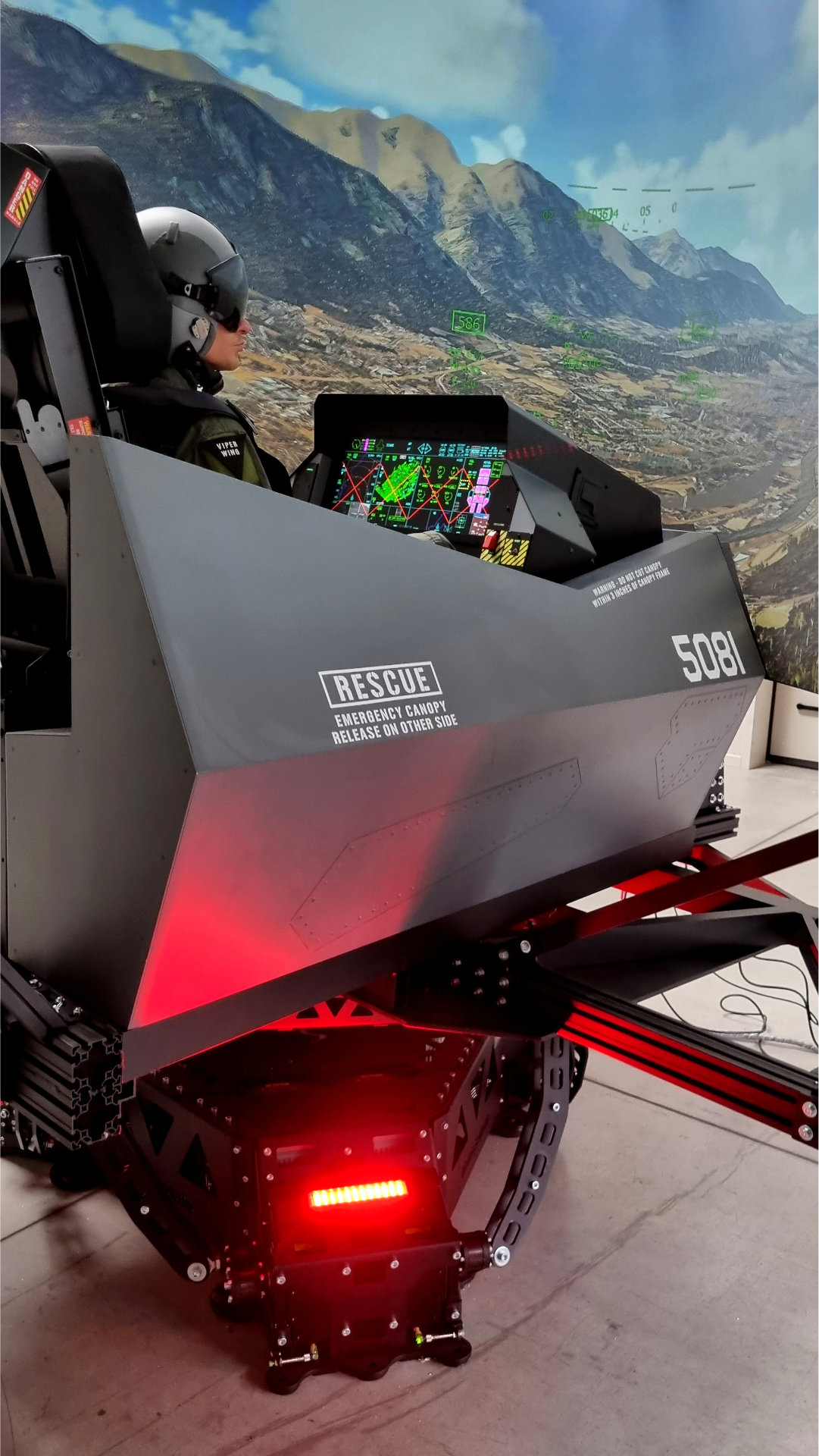 F-35 fuselage replica mounted on the 6DOF motion platform