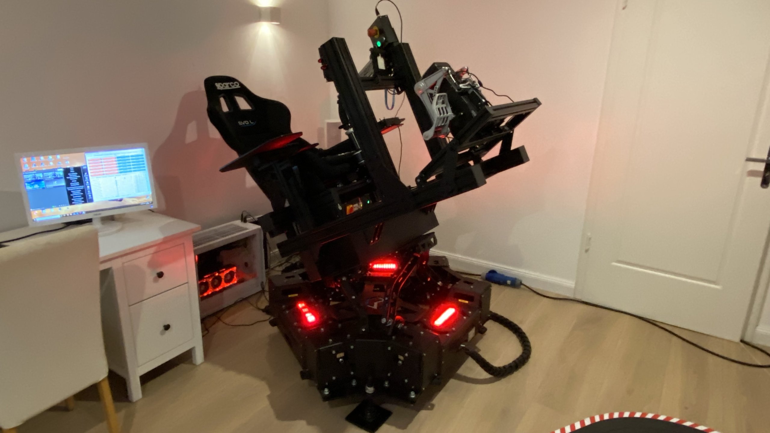 PS-6TM-150 6DOF motion platform in the DCS simulator setup