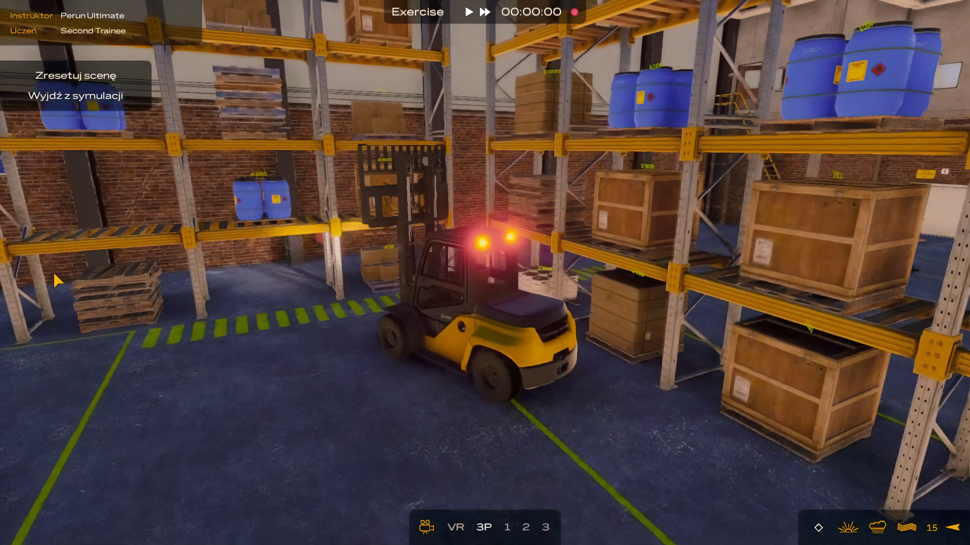 Forklift simulator at the Office of Technical Inspection in Poznan