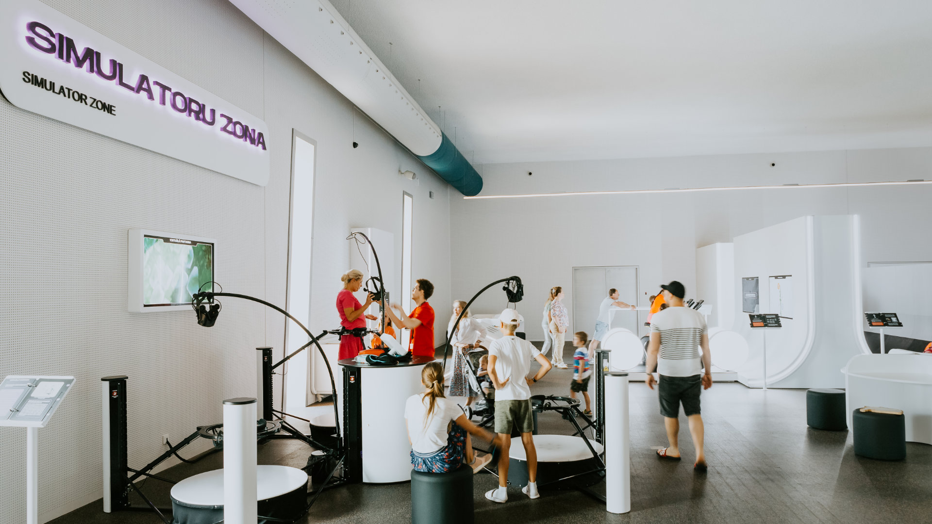 Simulator Zone at the Vizium science centre with motion and VR stations