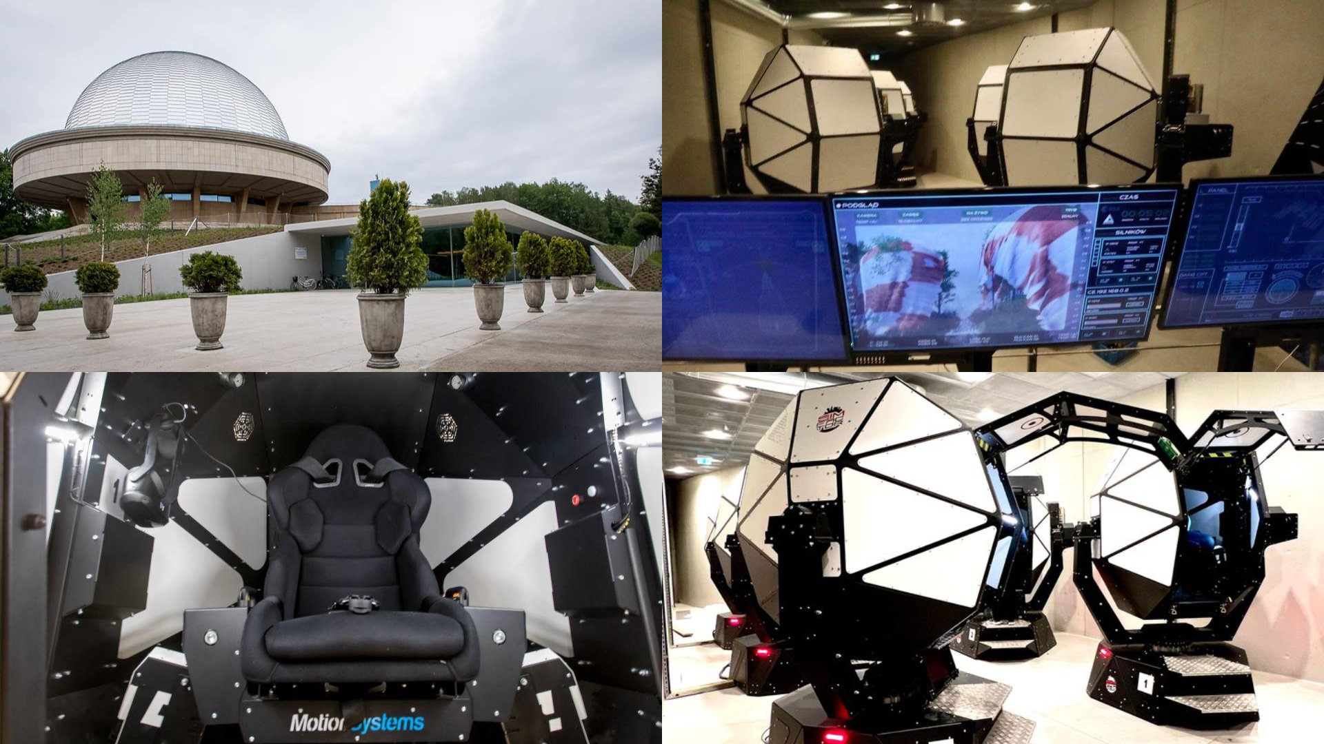 Space flight simulator capsules at the Silesian Planetarium