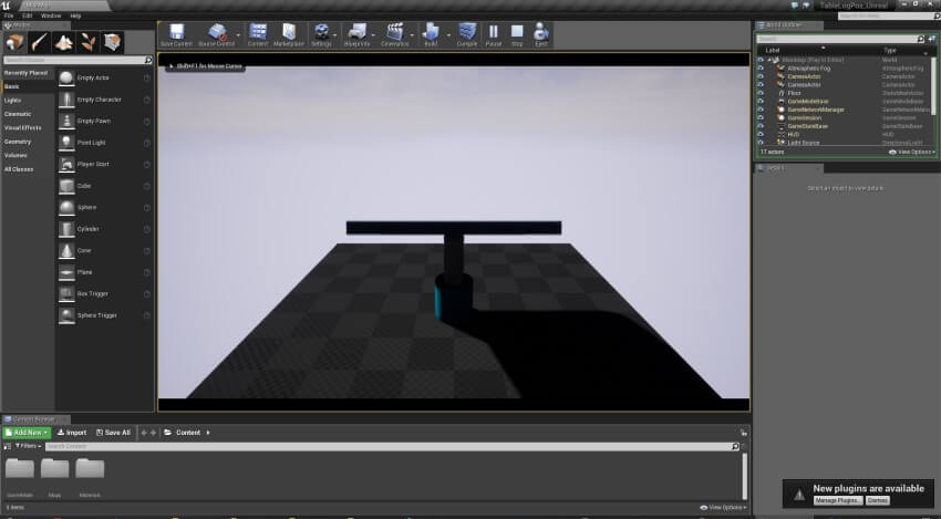 Unreal editor pos